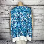 Nina Leonard NWT 5X Blue Print - White Layered Matte Jersey Knit Tank Top Blouse Photo 2