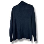 Aerie  NWOT Midnight Black Raw Hem Ribbed Butter Soft Chenille Turtleneck Sweater Photo 3