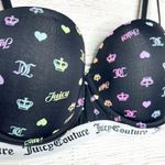 Juicy Couture Black Rainbow Logo Print Push Up Bra Size 36C Photo 2