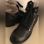 Steve Madden women black leather fur hiking Paloma boots US 10 Euro 41 Photo 10