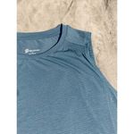 Peloton  Size XL Women Athletic‎ Tank Top Thin Striped Blue Sleeveless Smocked Photo 3