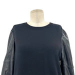 Generation Love Finley Faux Leather Sleeve Sweatshirt Black Size XS Photo 3