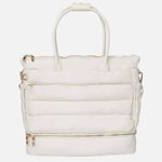 iPack Puffy Tote Luggage Bag Ivory Travel Adjustable Strap Laptop Pocket White Photo 0
