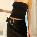 Bubblegum Vintage Y2K Metallic Corduroy Belted Mini Skirt Black Size 3/4 Photo 0