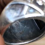 Unisex 925 Sterling Silver Vintage Real Black Onyx Ring Size 7 Engraved Men Women Y2K #Gothic #Grunge #Emo #streetwear #punk Photo 3