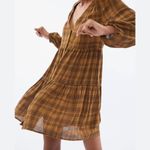 Urban Outfitters NWT  Plaid Long Sleeve Babydoll Dress Small Photo 2