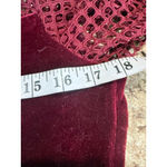 Charlotte Russe Women's Burgundy Velvet Mesh Peplum Blouse Juniors L Photo 6