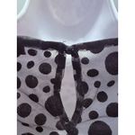 Haute Monde Womens Large Black Sheer Dots Puff Sleeves Whimsigoth Fairy Coquette Photo 2