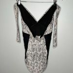 Calvin Klein  one piece v-neck black & cream / white bathing suit women size 8 Photo 1