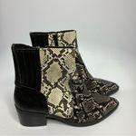 DV dolce Vita Zada ankle boots snake print‎ leather pointed toe size 8.5 Black Photo 4