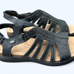 Clarks April Belle Black Strappy Gladiator Open Toe Sandal Womens 9 Wide Comort Photo 0