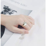 Boutique Chunky Solid Unisex 14k White Gold Plated Sterling Signet Ring, Adjustable Photo 9