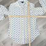 Zac & Rachel Sunglasses Button Up Shirt Blouse White Multi Small Long Sleeve Photo 10