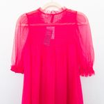 H&M  Collab All The Boys Dress Sz S‎ Hot Pink Sheer Mesh Ruffle Mini Y2K Coquette Photo 8