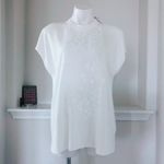 Anne Klein  Sweater Embellished Knit Top Mock Neck Pullover White Size XL NWT Photo 5