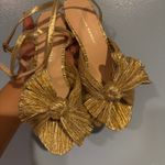 Loeffler Randall LOEFFLER RANDALLCamellia bow-embellished lamé sandals. Photo 3
