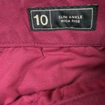Gap  High-Rise Pants Womens Size 10 Mulberry Red/Purple Slim Ankle Stretch Cotton Photo 2