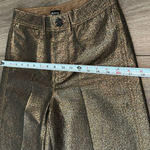 Madewell  High Rise Slim Emmett Wide-Leg‎ Crop Pants Bronze Metallic Size 25 Photo 6