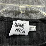 Princess Polly  Corset Cropped Top Womens 2 Black Ribbed Knit Cap Sleeve Fitted Photo 2