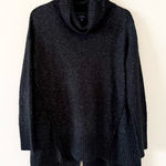 Kaari Blue  Turtle Neck Tunic Sweater in Dark Gray with White Specks Size S Photo 0