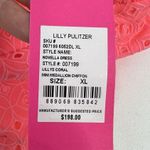 Lilly Pulitzer  XL Novella Dress Mini Medallion Chiffon Lilly’s Coral Neon Pink Photo 6