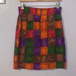 Platinum Dorothy Schoelen 90s Colorblock Skirt Vintage Pencil Skirt Rainbow Grid Photo 1