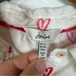 Joules Elvina White Shirt with Pink Heart Design Size 8 Photo 2