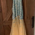 Camille La Vie Beaded Turquoise And Sheer Gown Photo 2