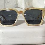 Agnes Koch Stone Bone Frame Black Polarized Lens Square Sunglasses Photo 3