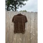American Living Women's  Animal Print Sweater Top Short Sleeve Medium Cotton Fall Photo 7