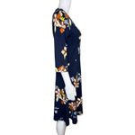 Leota Dress Women Medium Blue Orange Floral Flower Fit Flare Bloom Preppy Office Photo 1