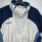 Columbia Terra Nova Womens Jacket Coat Size L White Blue Full Zip Nylon Photo 1