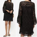 J.Crew NWT  Bell-Sleeve Dress in Embroidered Eyelet in Black - Size 4 Photo 1