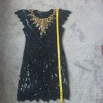Royal Feelings Black/Gold Sequin Dress SIZE M Black Size M Photo 5