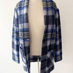 Aritzia Wilfred Free Off-Duty Neelam Wool Blend Jacket Blue Black Plaid | XXS Photo 0