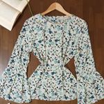 Loft Floral Bell Sleeve Top - NWOT. Size XXS Photo 2