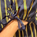 Jason Wu  Navy & Yellow Striped Balloon Sleeve Maxi Dress Size 6 Runway 2021 Photo 3