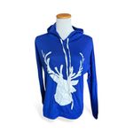 New Womens Boutique Holiday Reindeer Deer Lightweight Hoodie Top Shirt Photo 1