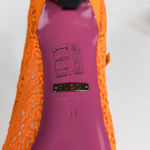 Gucci  Orange Virginia 95 mm Lace Pumps Mary Jane Pointed Toe Women's EU 37 US 7 Photo 9