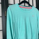 Marika Tek Performance Athletic Long Sleeve Polyester Ruched Shirt Teal Medium Blue Photo 4