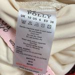 Oh Polly  Yara Ruffle Mini Dress Beige Fitted Long Sleeve Women's Size 6 Clubwear Photo 8