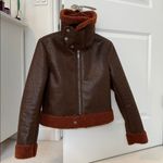 Forever 21  Faux Leather Shearling Brown Jacket Photo 7