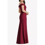 NWT Dessy Collection Off The Shoulder Notch Trumpet Gown in Burgundy 3038 Red Size 18 Photo 9