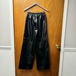 Princess Polly NEW  Lista Faux Leather Elastic Pocket Cargo Pants Black 4 NWT Photo 10