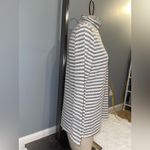 89th and Madison Grey white stripe turtleneck sweater top shirt  woman’s L petite Photo 2