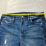 J Crew Jeans Vintage Straight Blue Wash Denim Distressed Size 31T Tall Stripe Photo 8