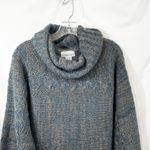 Catherines VTG  22/24 Sweater 2X Blue Marled Knit Cowl Neck Cable Pullover D Photo 3