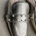 Stuart Weitzman  Metallic Pearlstud Embellished Mules Size 4 Photo 1