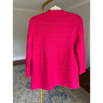 Talbots  Knit Cardigan Hot Pink Open Front Sweater Autumn Winter Preppy Cozy Warm Photo 2