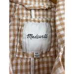 Madewell  Gingham Linen Blend Blazer Jacket Tan White XXS Photo 1